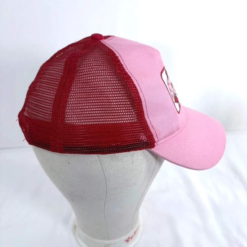 Strawberry Shortcake Trucker Hat Pink Red Mesh Snapback Cap Adult‎ Sz Adjustable